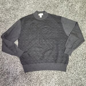 Murano‎ Sweater Men's L Gray/ Dark Gray/Black 100% Merino Wool Made In Italy